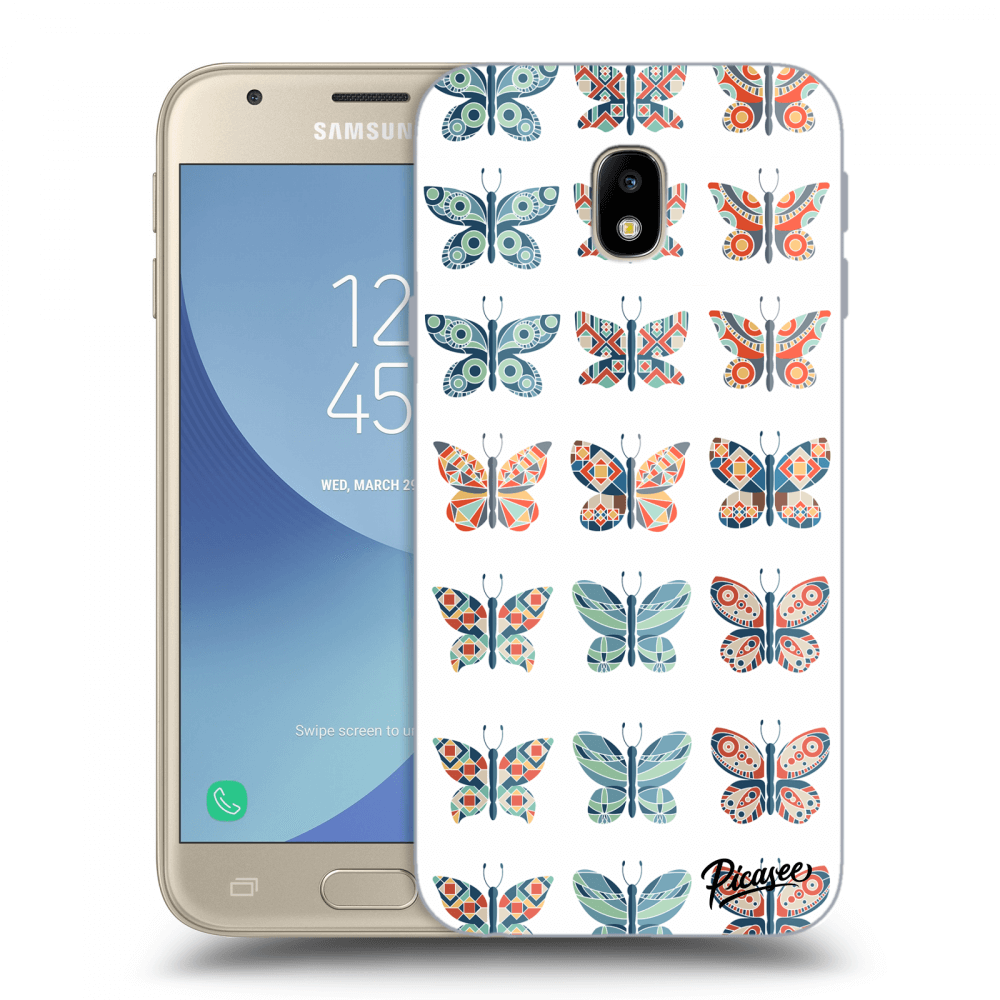 Picasee Samsung Galaxy J3 2017 J330F Hülle - Transparentes Silikon - Butterflies