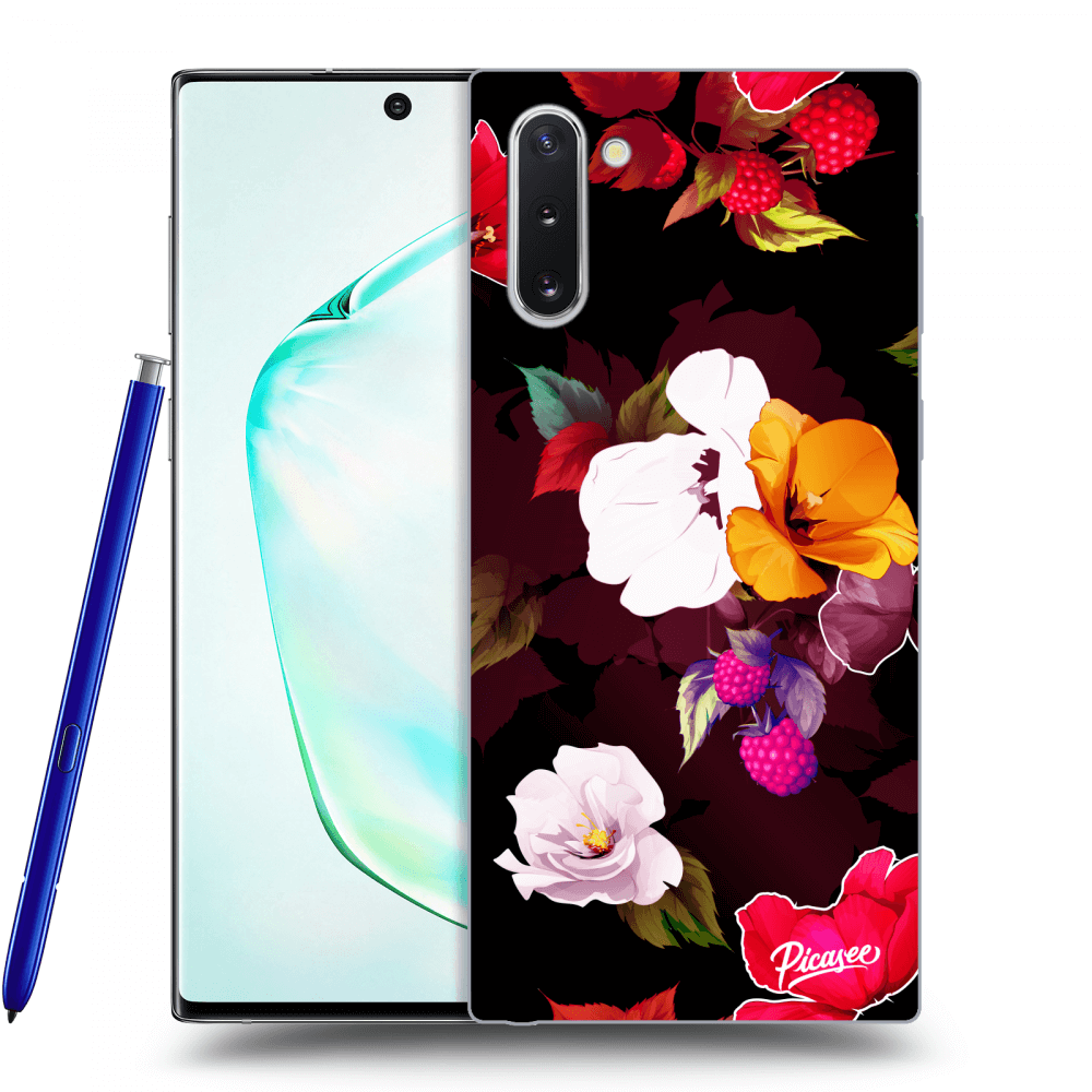 Samsung Galaxy Note 10 N970F Hülle - Transparentes Silikon - Flowers And Berries