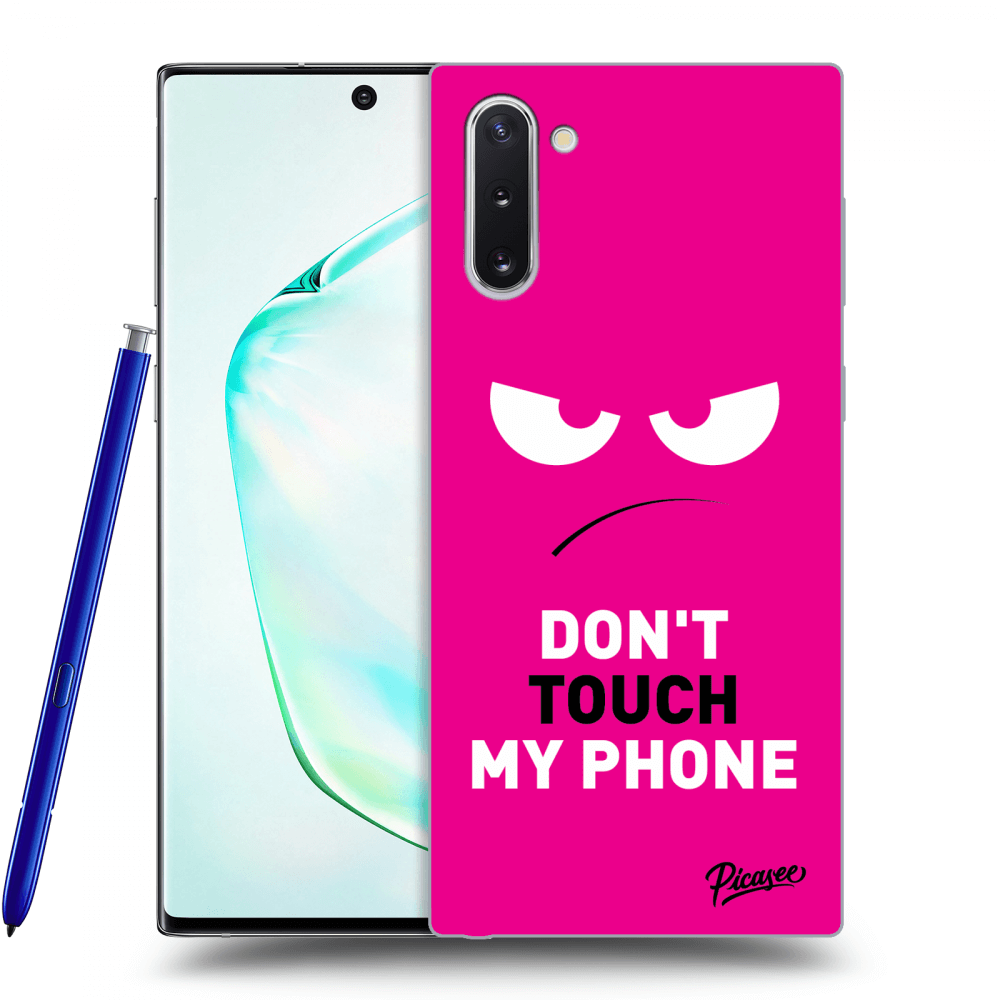 Picasee Samsung Galaxy Note 10 N970F Hülle - Schwarzes Silikon - Angry Eyes - Pink