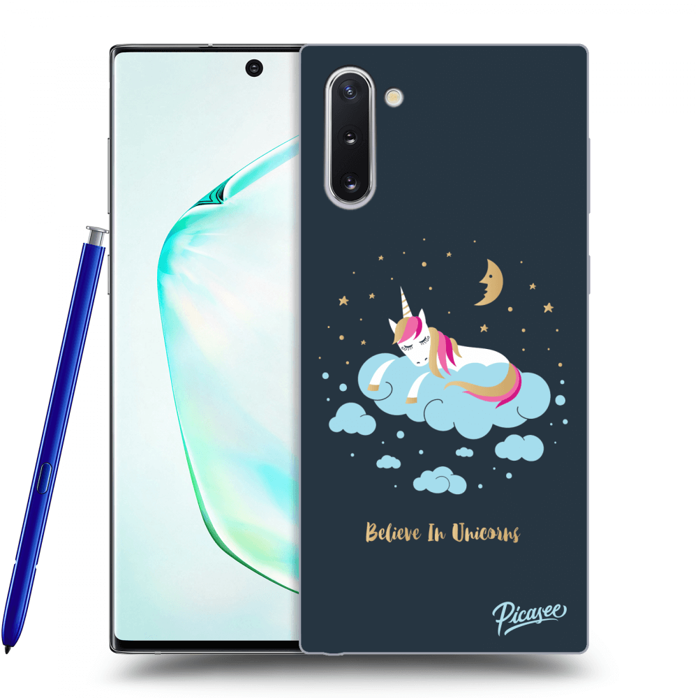 Picasee Samsung Galaxy Note 10 N970F Hülle - Schwarzes Silikon - Believe In Unicorns