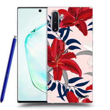 Picasee Samsung Galaxy Note 10 N970F Hülle - Transparentes Silikon - Red Lily
