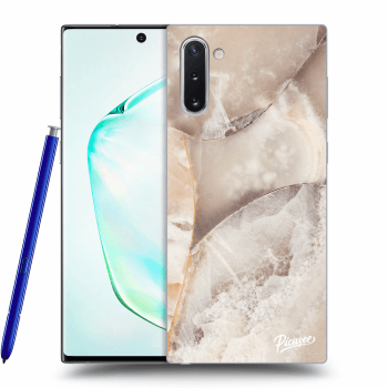 Picasee Samsung Galaxy Note 10 N970F Hülle - Schwarzes Silikon - Cream marble