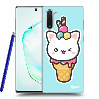 Picasee Samsung Galaxy Note 10 N970F Hülle - Schwarzes Silikon - Ice Cream Cat