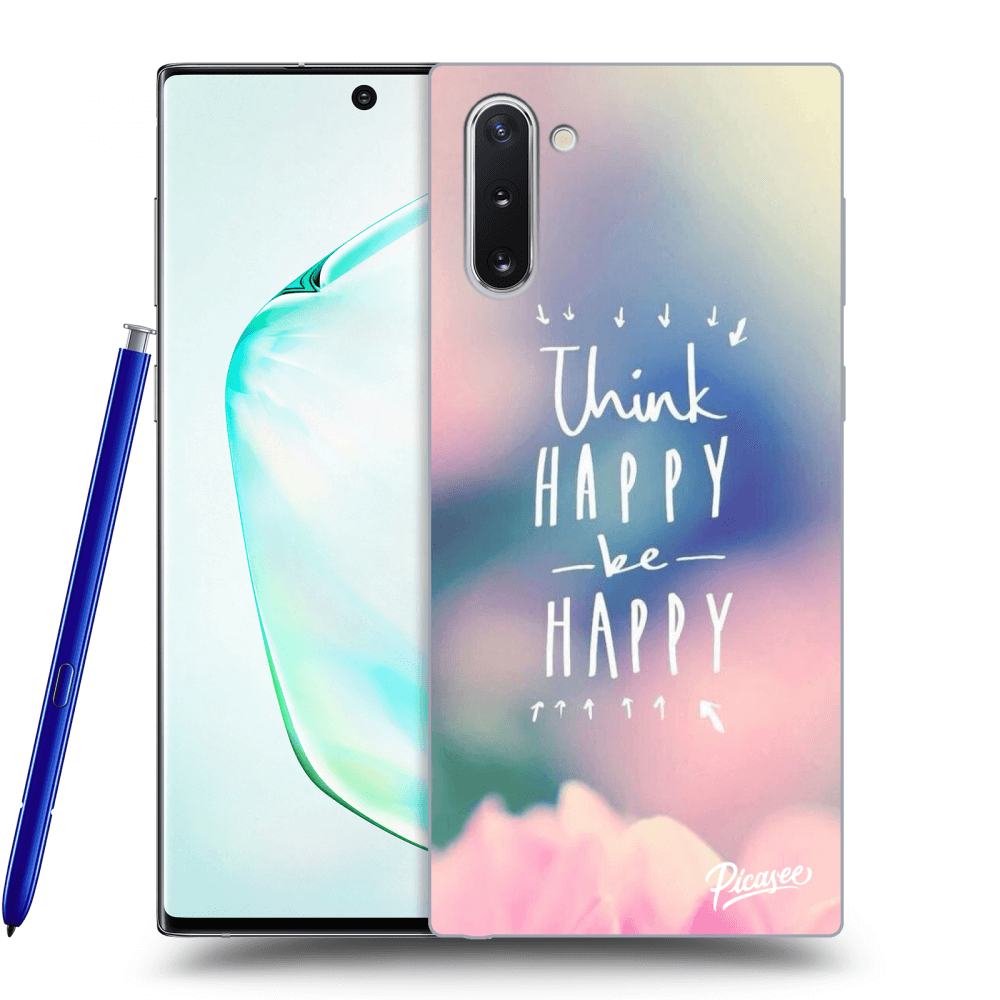 Picasee Samsung Galaxy Note 10 N970F Hülle - Schwarzes Silikon - Think happy be happy