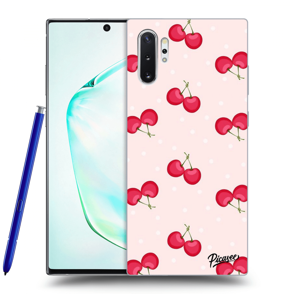 Picasee Samsung Galaxy Note 10+ N975F Hülle - Schwarzes Silikon - Cherries