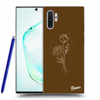 Picasee Samsung Galaxy Note 10+ N975F Hülle - Transparentes Silikon - Brown flowers
