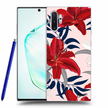 Picasee Samsung Galaxy Note 10+ N975F Hülle - Transparentes Silikon - Red Lily