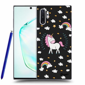 Picasee Samsung Galaxy Note 10+ N975F Hülle - Schwarzes Silikon - Unicorn star heaven