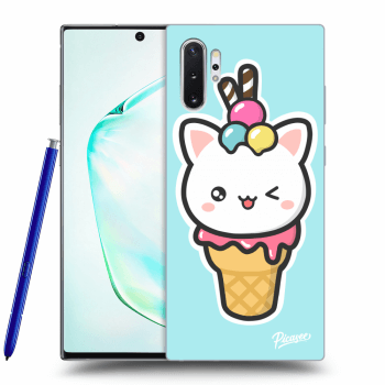 Picasee Samsung Galaxy Note 10+ N975F Hülle - Schwarzes Silikon - Ice Cream Cat