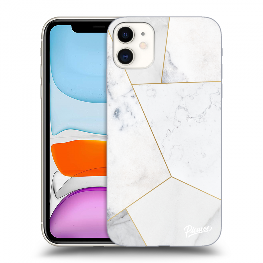 Picasee Apple iPhone 11 Hülle - Transparentes Silikon - White tile