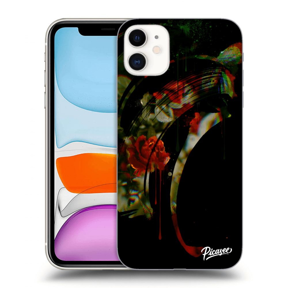 Picasee Apple iPhone 11 Hülle - Schwarzes Silikon - Roses black