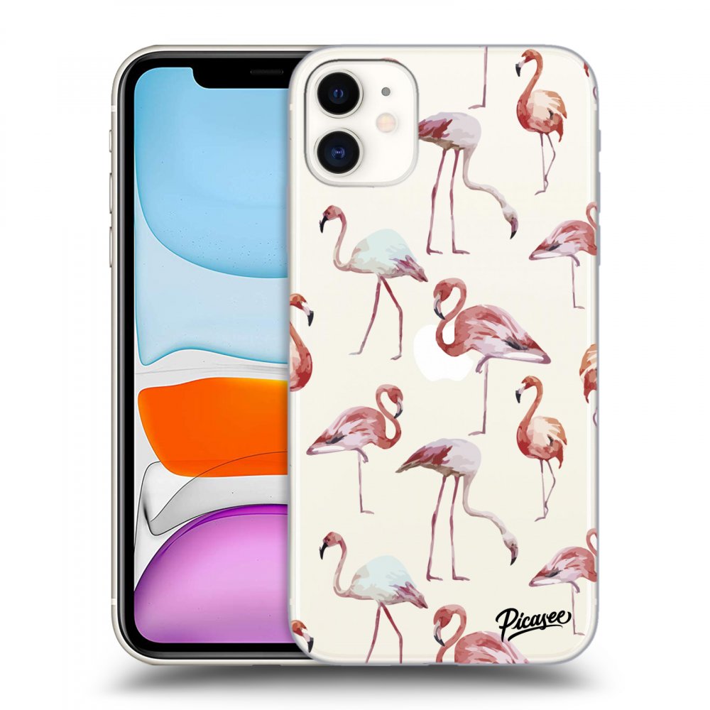Picasee Apple iPhone 11 Hülle - Transparentes Silikon - Flamingos