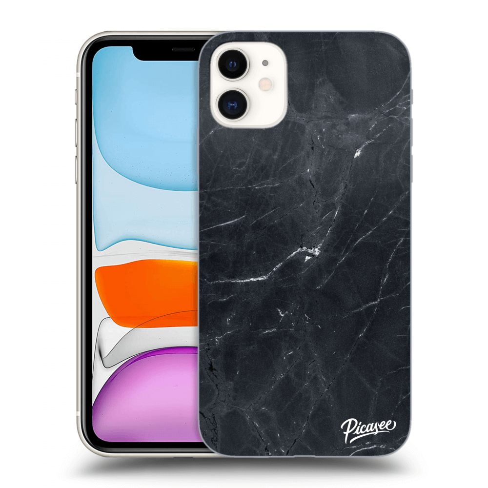 Picasee Apple iPhone 11 Hülle - Schwarzes Silikon - Black marble