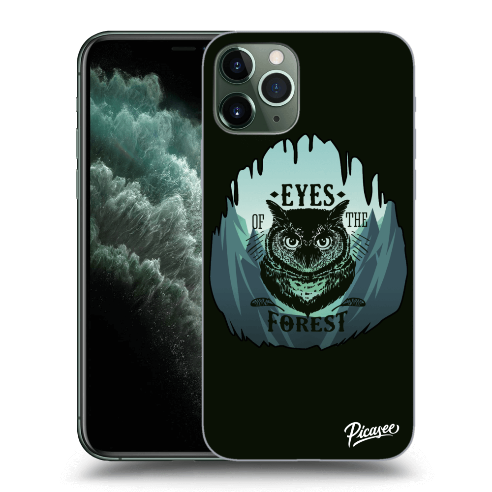Picasee Apple iPhone 11 Pro Hülle - Schwarzes Silikon - Forest owl