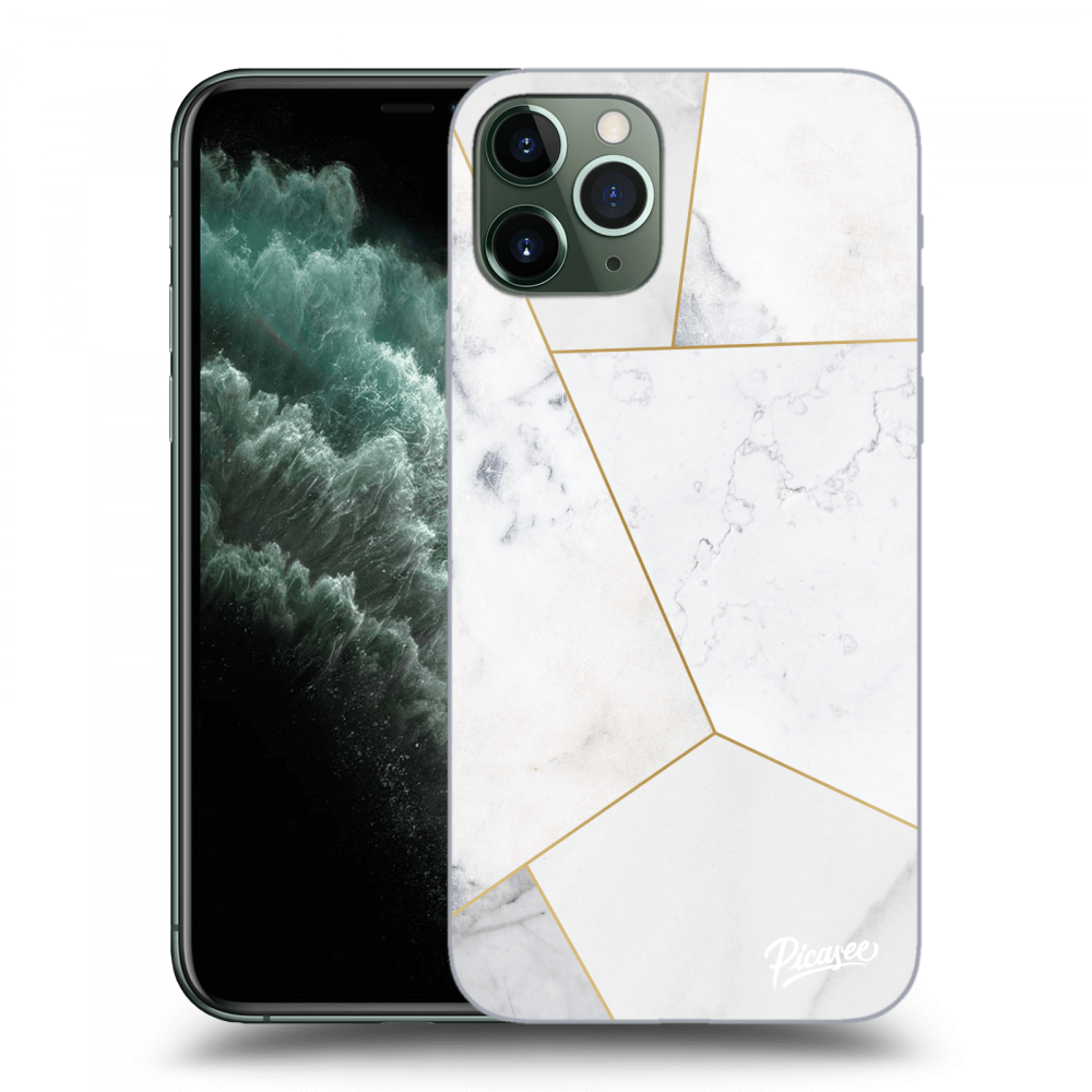 Picasee Apple iPhone 11 Pro Hülle - Schwarzes Silikon - White tile