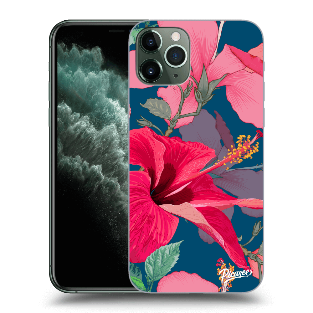 Picasee Apple iPhone 11 Pro Hülle - Transparentes Silikon - Hibiscus