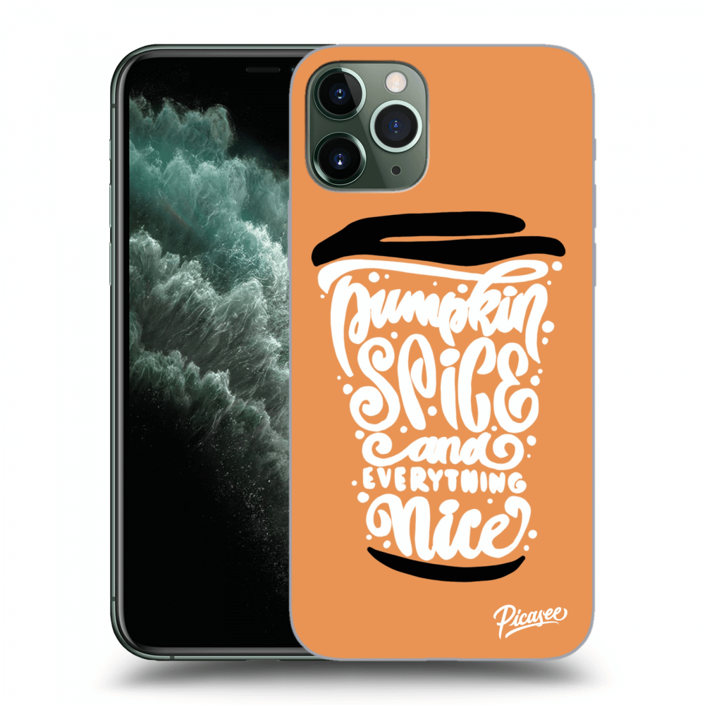 Picasee Apple iPhone 11 Pro Hülle - Schwarzes Silikon - Pumpkin coffee