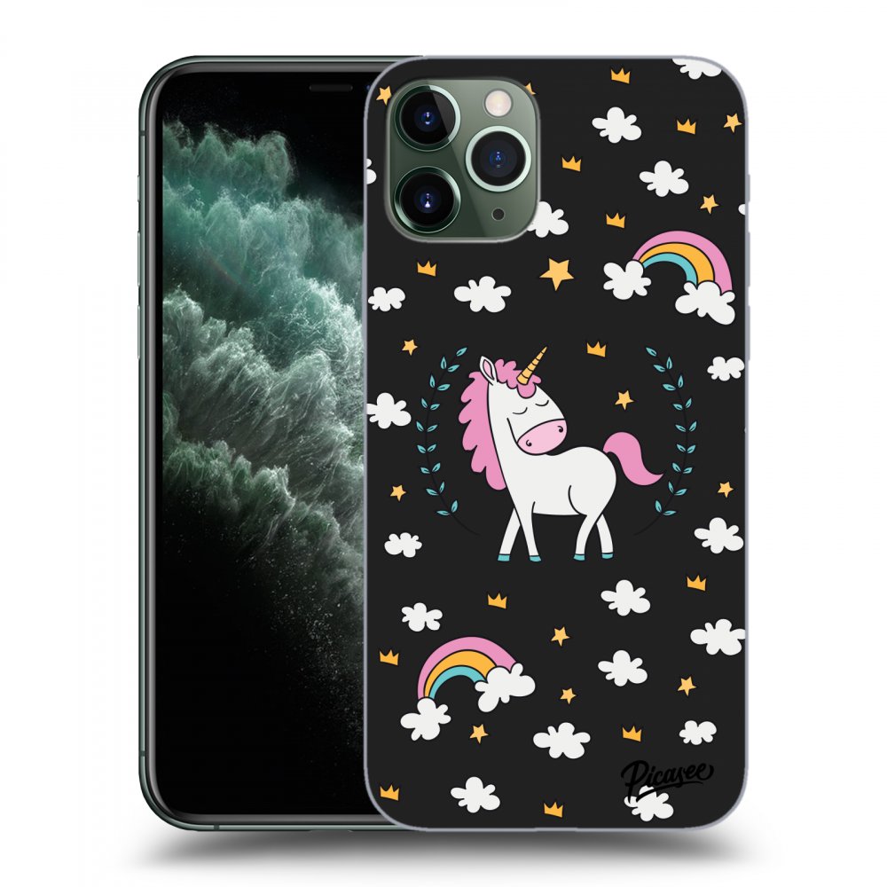 Picasee Apple iPhone 11 Pro Hülle - Schwarzes Silikon - Unicorn star heaven