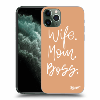 Picasee Apple iPhone 11 Pro Hülle - Transparentes Silikon - Boss Mama