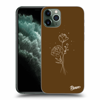 Picasee Apple iPhone 11 Pro Hülle - Transparentes Silikon - Brown flowers