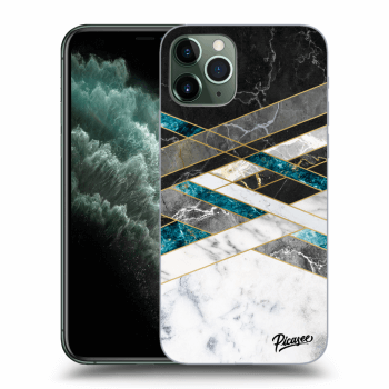 Picasee Apple iPhone 11 Pro Hülle - Transparentes Silikon - Black & White geometry