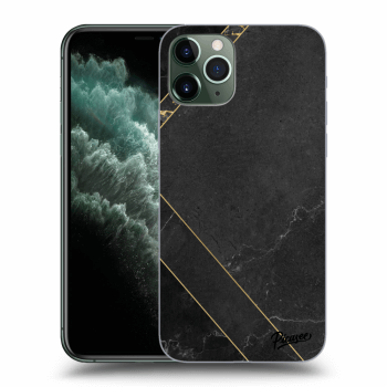 Picasee Apple iPhone 11 Pro Hülle - Transparentes Silikon - Black tile