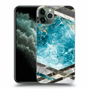 Picasee Apple iPhone 11 Pro Hülle - Transparentes Silikon - Blue geometry