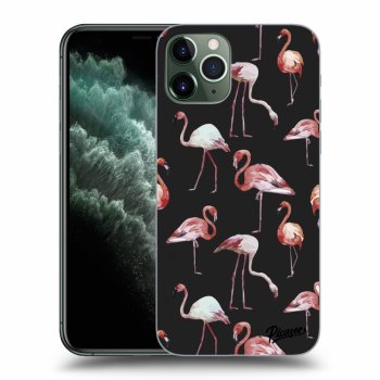 Picasee Apple iPhone 11 Pro Hülle - Schwarzes Silikon - Flamingos