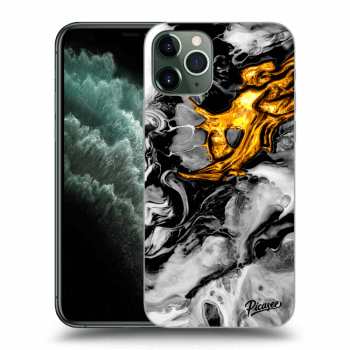 Picasee Apple iPhone 11 Pro Hülle - Transparentes Silikon - Black Gold 2