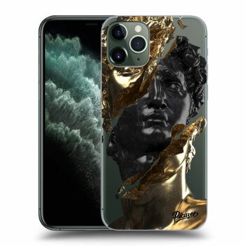 Picasee Apple iPhone 11 Pro Hülle - Transparentes Silikon - Gold - Black