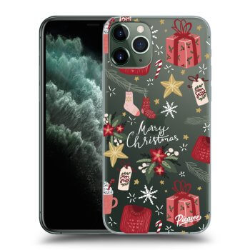 Picasee Apple iPhone 11 Pro Hülle - Transparentes Silikon - Christmas