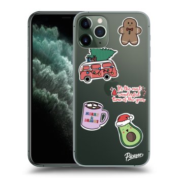 Picasee Apple iPhone 11 Pro Hülle - Transparentes Silikon - Christmas Stickers
