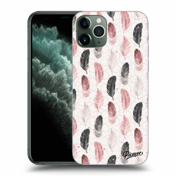 Picasee Apple iPhone 11 Pro Hülle - Transparentes Silikon - Feder 2