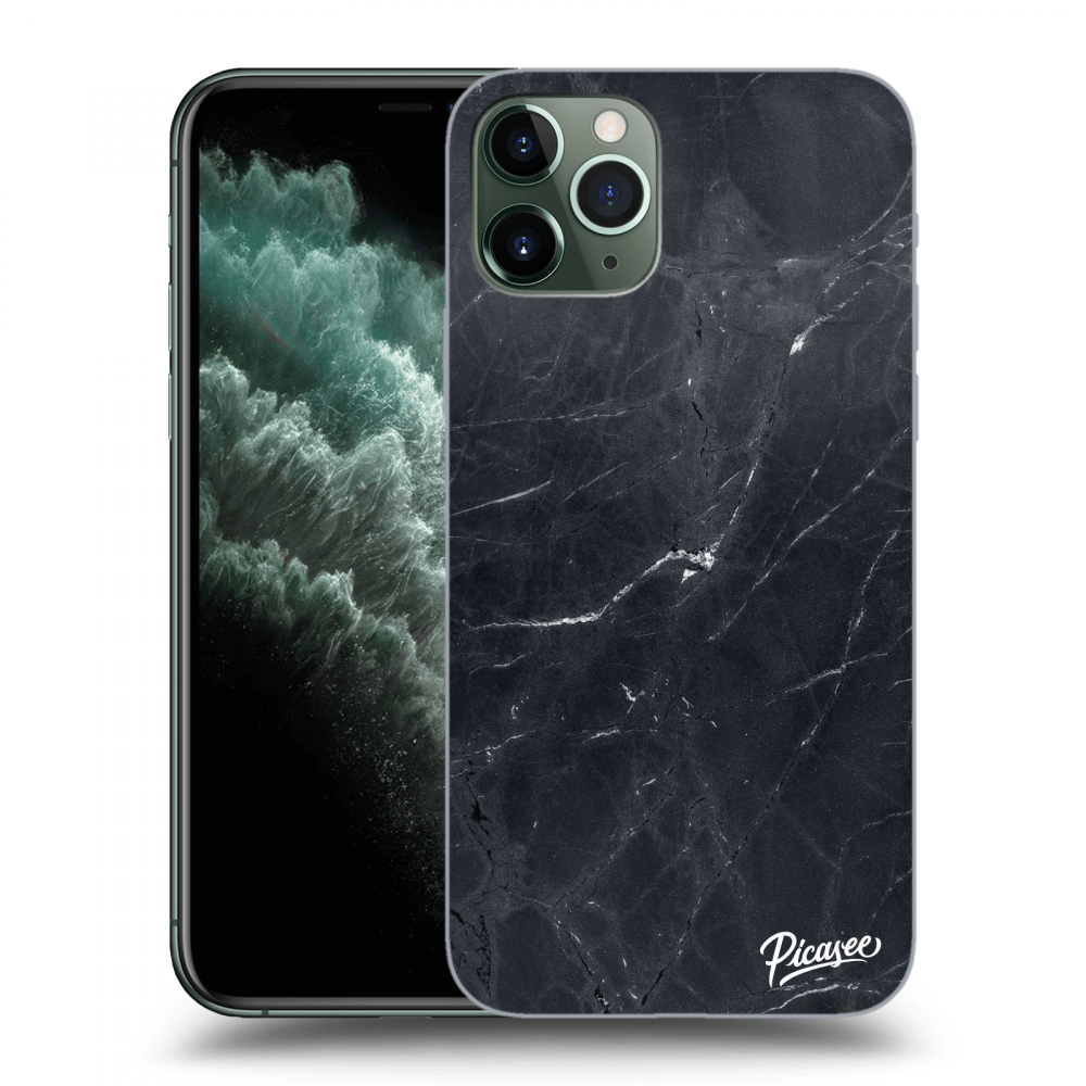 Picasee Apple iPhone 11 Pro Hülle - Schwarzes Silikon - Black marble