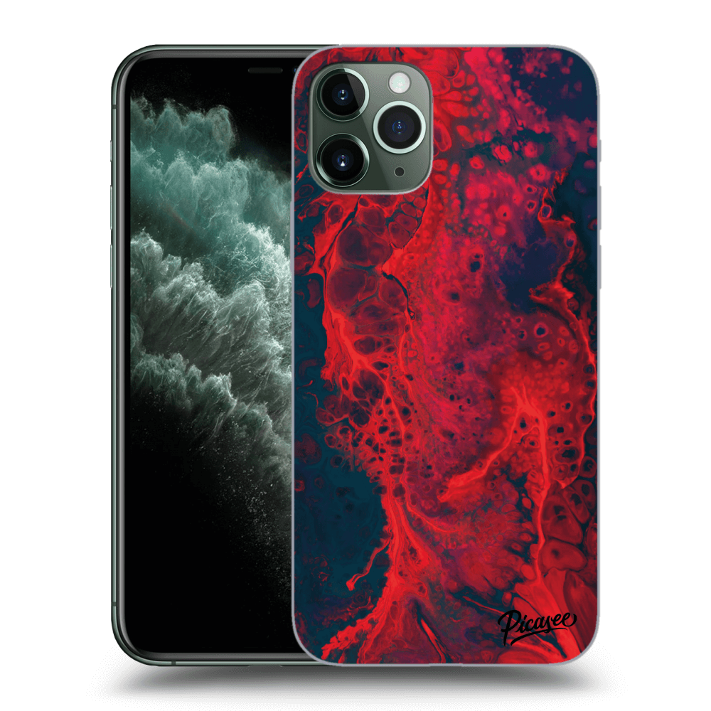 Picasee Apple iPhone 11 Pro Hülle - Schwarzes Silikon - Organic red