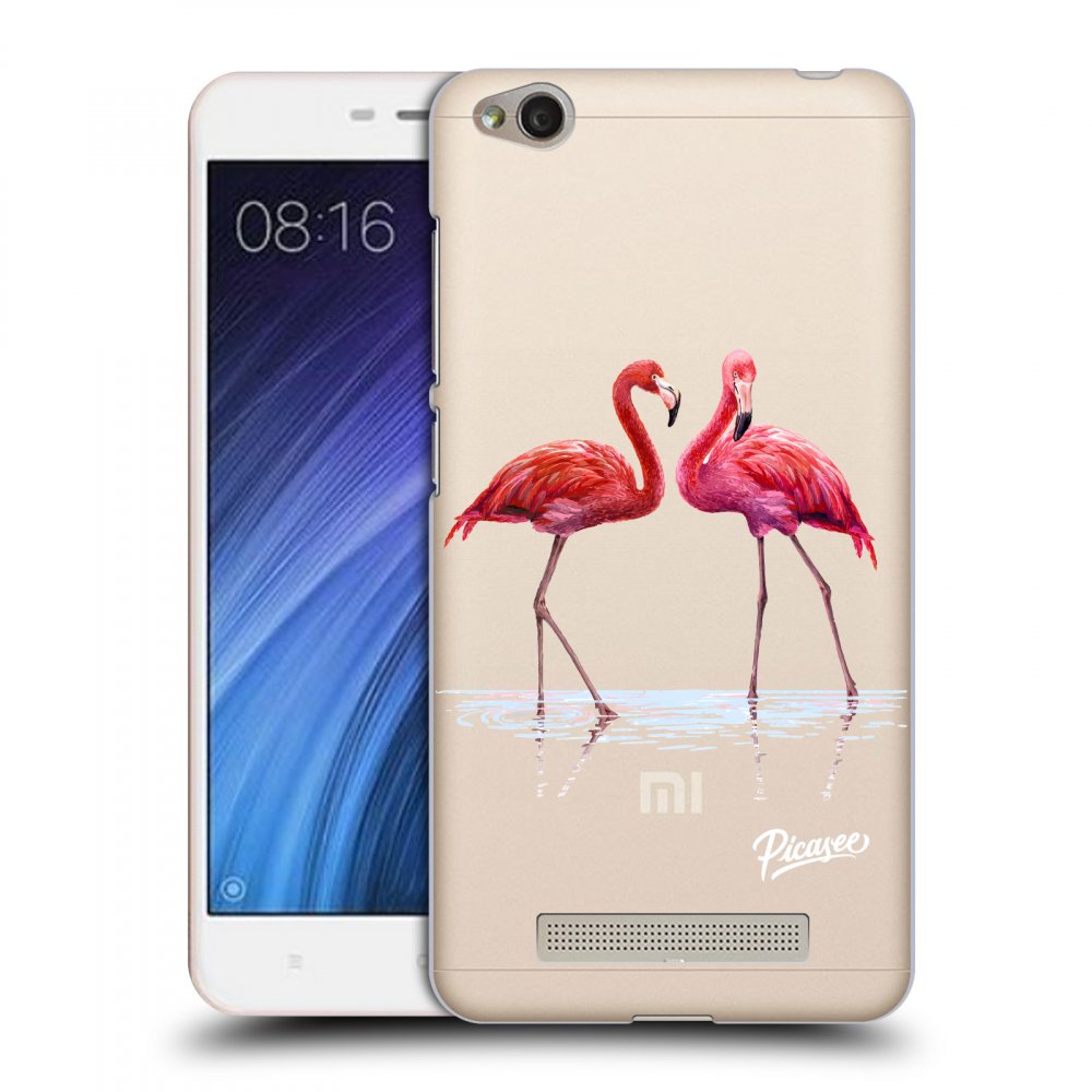 Picasee Xiaomi Redmi 4A Hülle - Transparentes Silikon - Flamingos couple