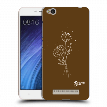 Picasee Xiaomi Redmi 4A Hülle - Transparentes Silikon - Brown flowers