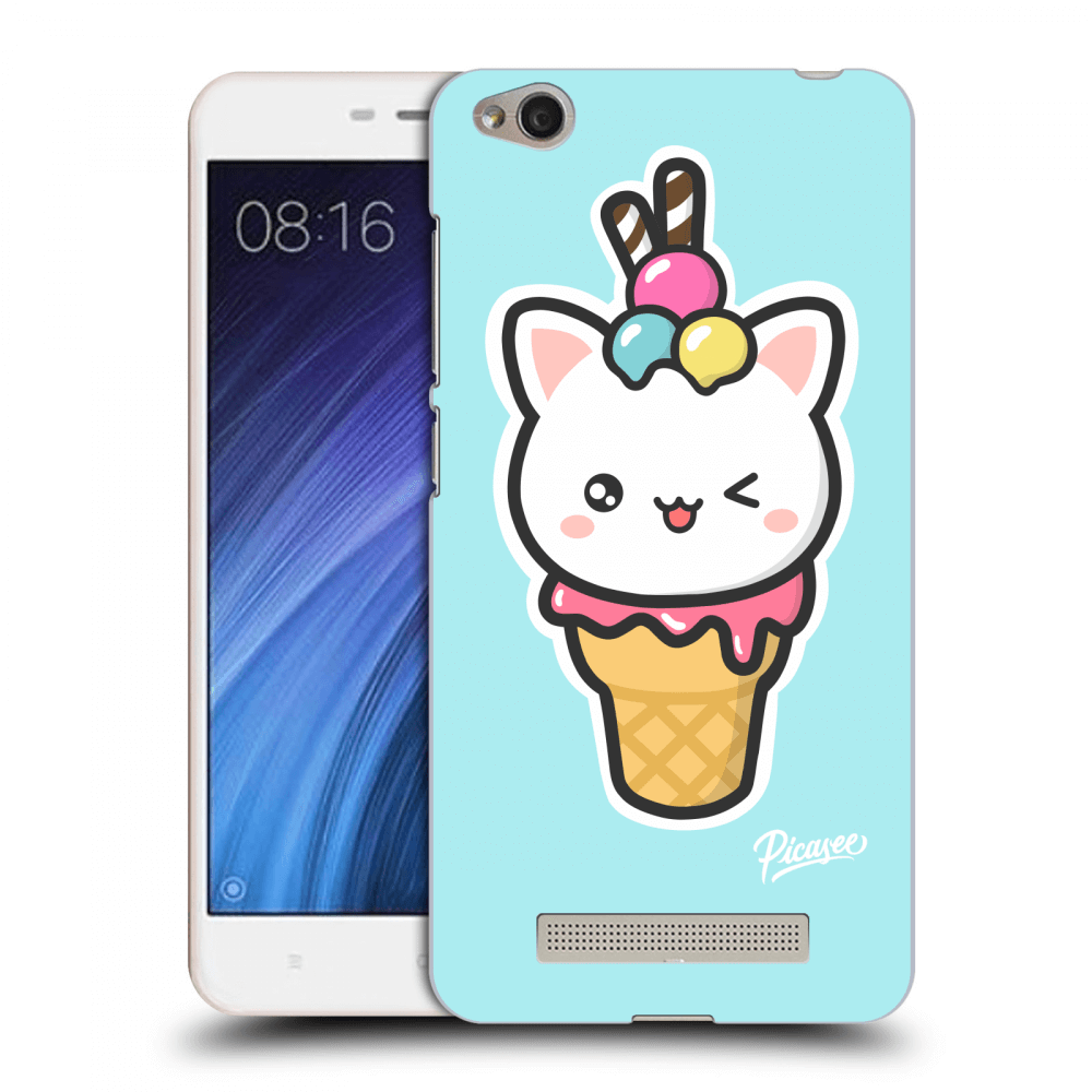Picasee Xiaomi Redmi 4A Hülle - Transparentes Silikon - Ice Cream Cat