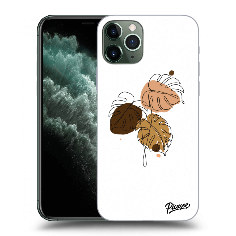 Picasee Apple iPhone 11 Pro Max Hülle - Schwarzes Silikon - Monstera