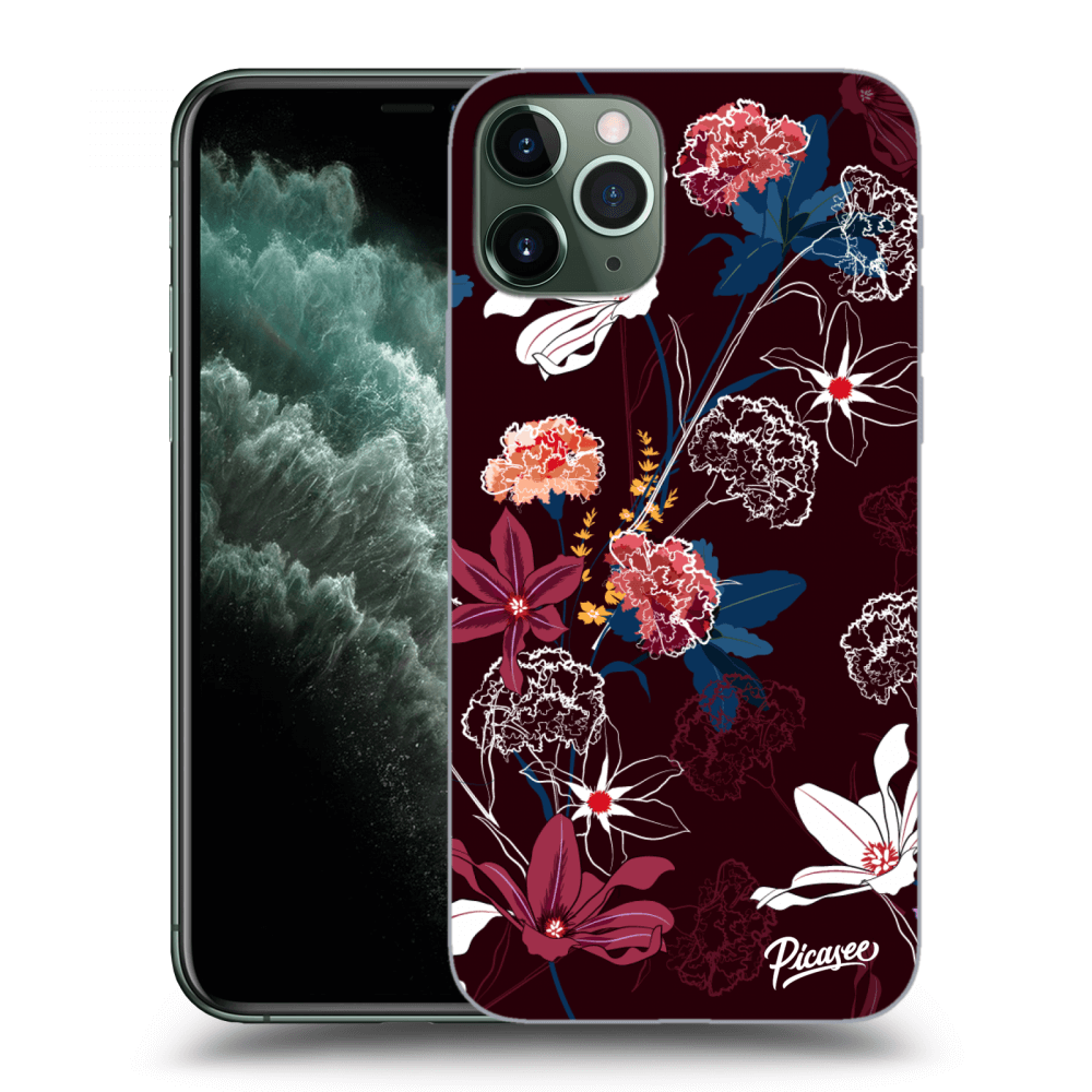Picasee Apple iPhone 11 Pro Max Hülle - Transparentes Silikon - Dark Meadow