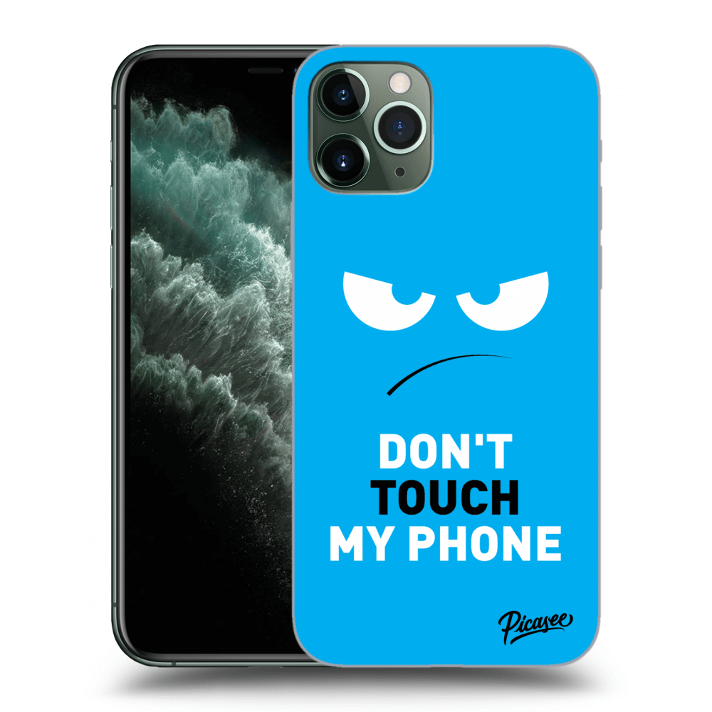 Picasee Apple iPhone 11 Pro Max Hülle - Schwarzes Silikon - Angry Eyes - Blue