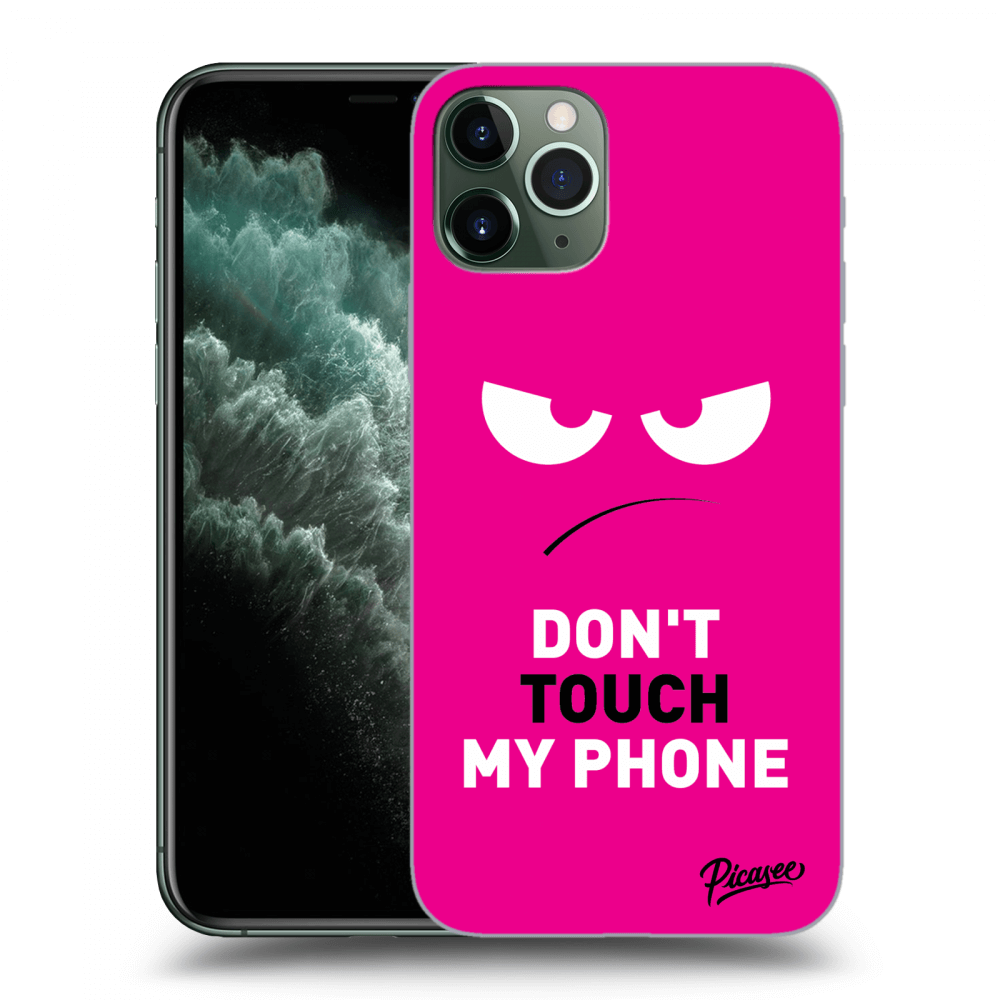 Picasee Apple iPhone 11 Pro Max Hülle - Transparentes Silikon - Angry Eyes - Pink
