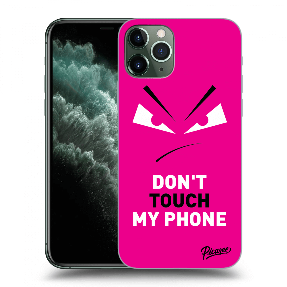 Picasee Apple iPhone 11 Pro Max Hülle - Schwarzes Silikon - Evil Eye - Pink