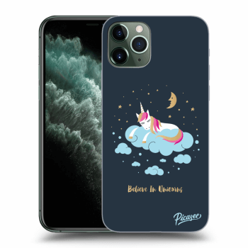 Picasee Apple iPhone 11 Pro Max Hülle - Schwarzes Silikon - Believe In Unicorns