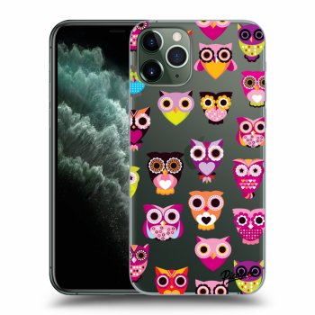 Picasee Apple iPhone 11 Pro Max Hülle - Transparentes Silikon - Owls
