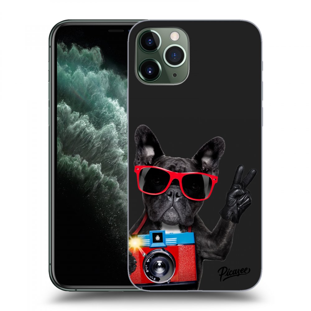 Picasee Apple iPhone 11 Pro Max Hülle - Schwarzes Silikon - French Bulldog