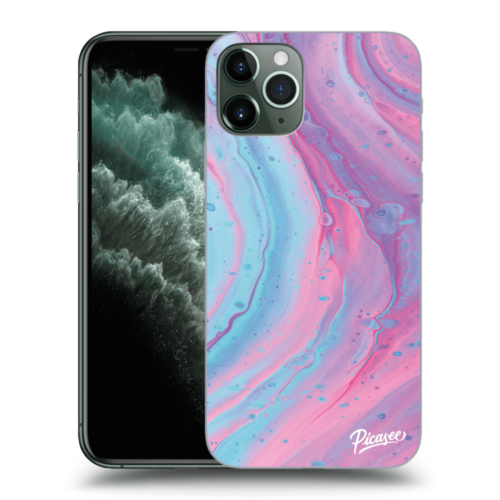 Picasee Apple iPhone 11 Pro Max Hülle - Schwarzes Silikon - Pink liquid