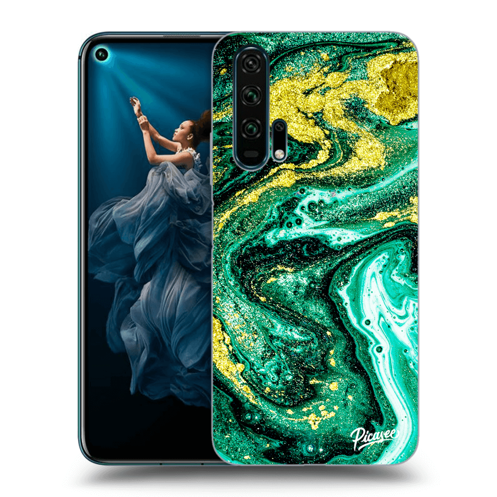 Picasee Honor 20 Pro Hülle - Transparentes Silikon - Green Gold