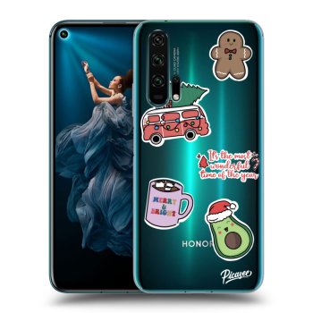 Picasee Honor 20 Pro Hülle - Transparentes Silikon - Christmas Stickers