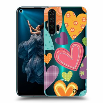 Picasee Honor 20 Pro Hülle - Transparentes Silikon - Colored heart
